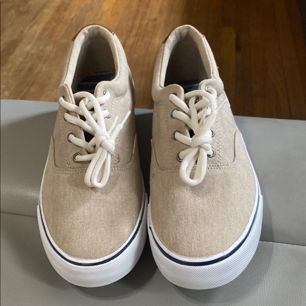 Crevo Beige Canvas Sneakers